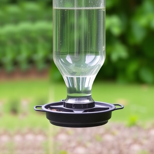 Clever baffle installed above hanging feeder