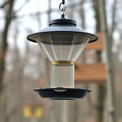 Clever baffle installed above hanging feeder