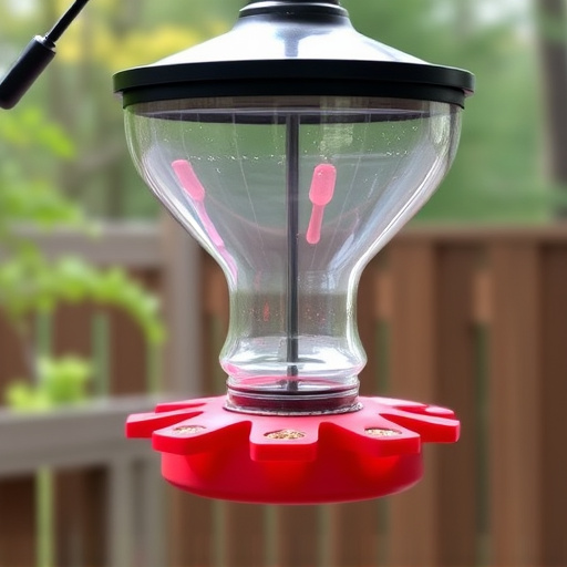 Clever baffle installed above hanging feeder