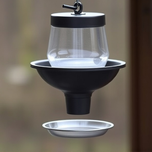 Clever baffle installed above hanging feeder