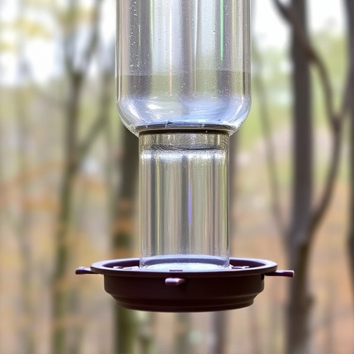 Clever baffle installed above hanging feeder