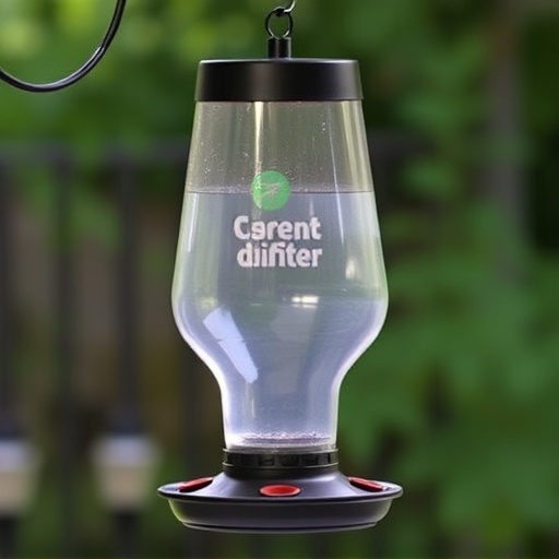 Clever baffle installed above hanging feeder