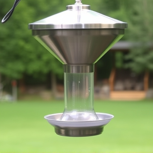 Clever baffle installed above hanging feeder