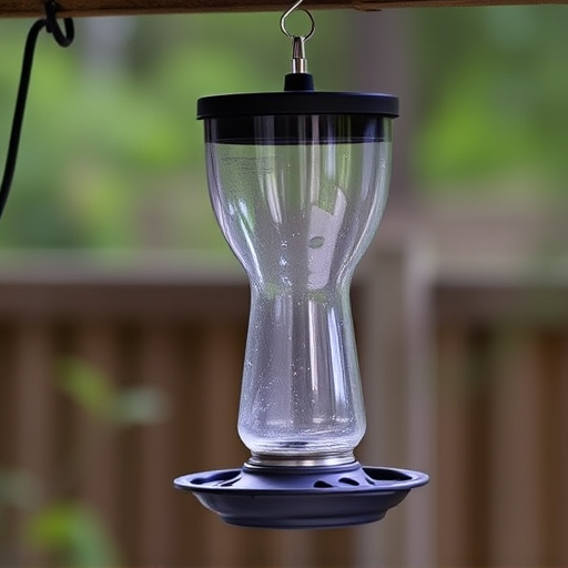 Clever baffle installed above hanging feeder