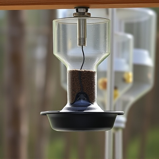 Clever baffle installed above hanging feeder