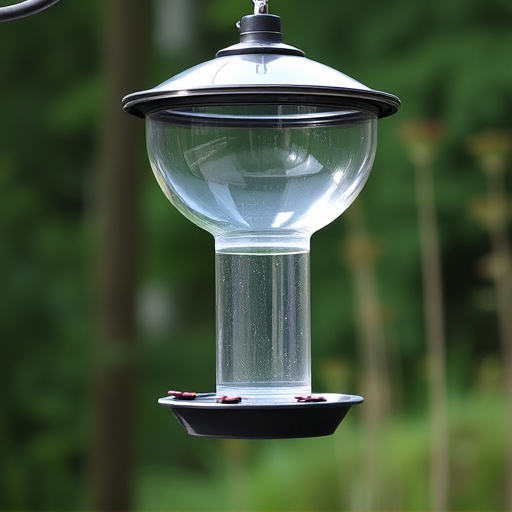 Clever baffle installed above hanging feeder
