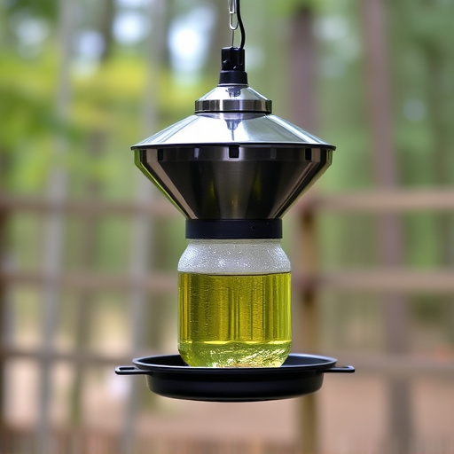 Clever baffle installed above hanging feeder
