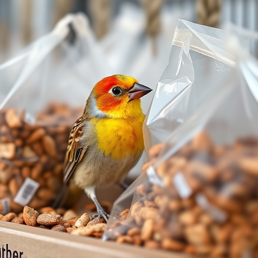 Close-up of affordable bird food bags