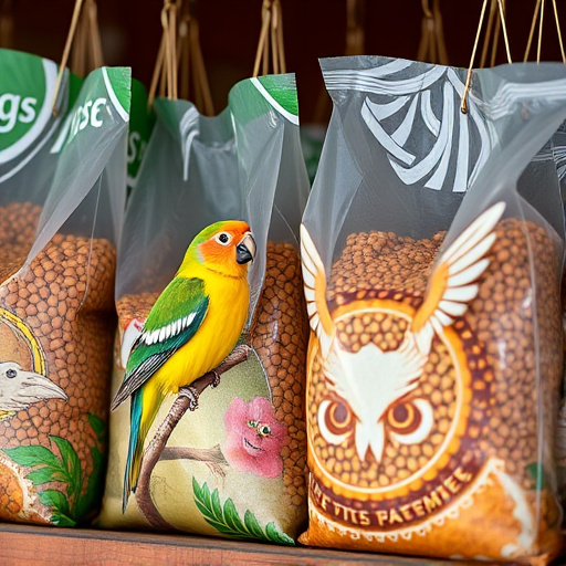 Close-up of affordable bird food bags