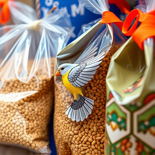 Close-up of affordable bird food bags