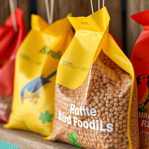 Close-up of affordable bird food bags