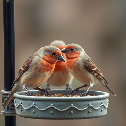 Close-up of birds on feeding station
