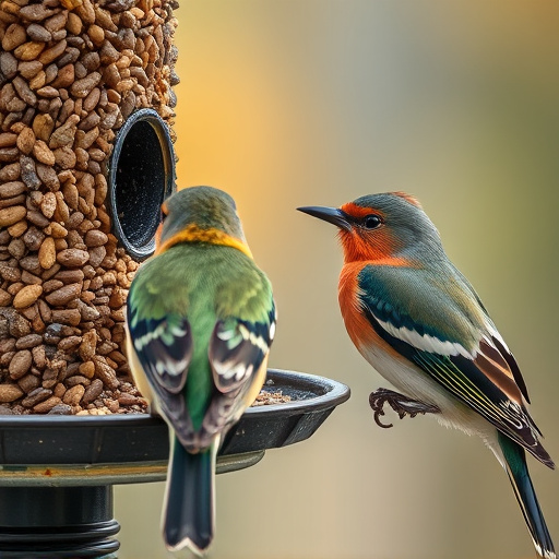 Close-up of birds on feeding station