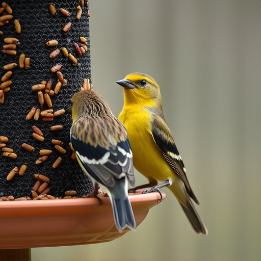 Close-up of birds on feeding station