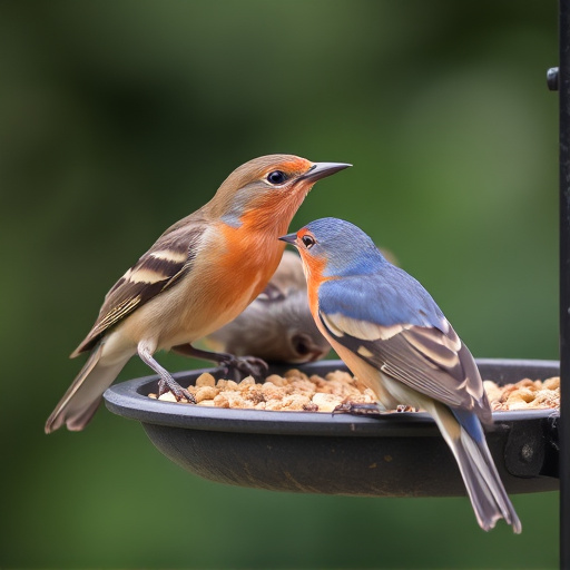 Close-up of birds on feeding station