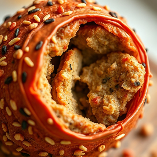 Close-up of filled fat ball holder