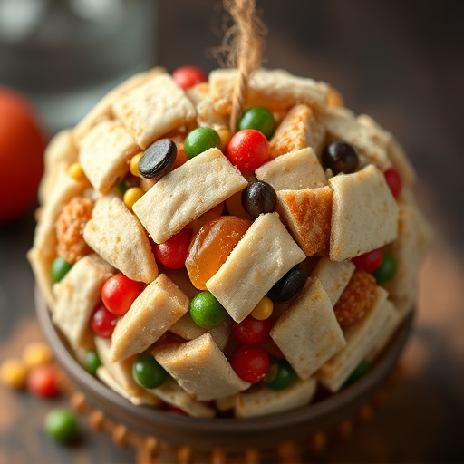 Close-up of filled fat ball holder
