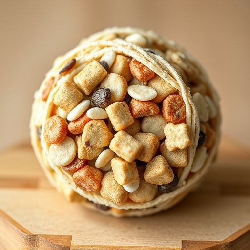 Close-up of filled fat ball holder