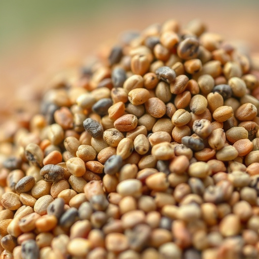 Close-up of niger seed pile