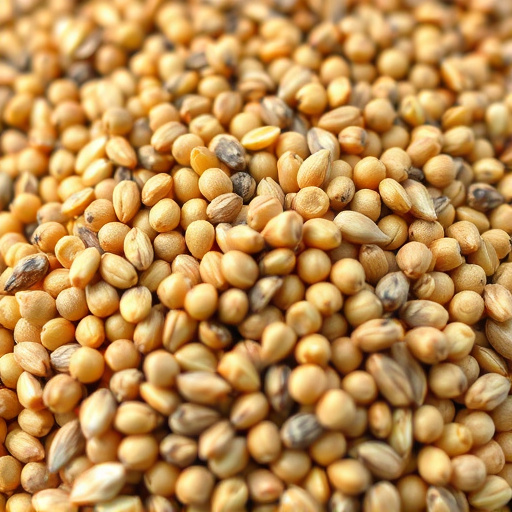 Close-up of niger seed pile