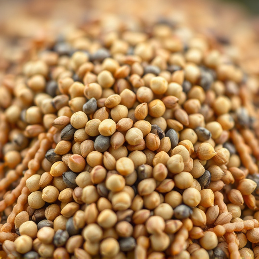 Close-up of niger seed pile