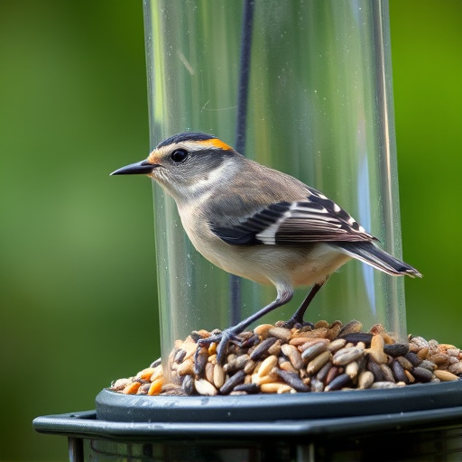 Close-up of nyjer seed-filled feeder