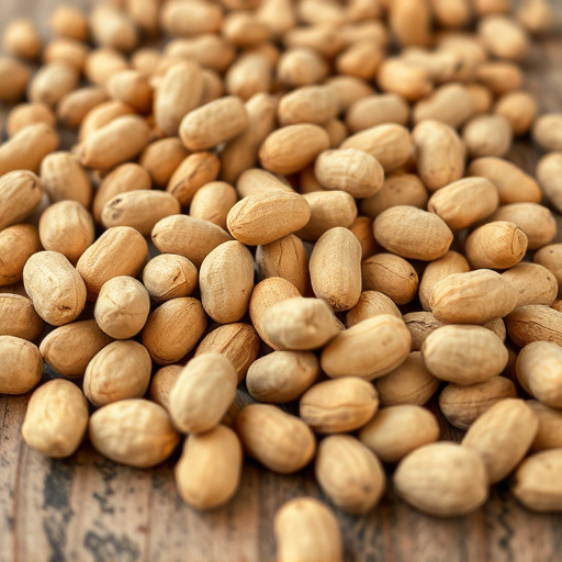 Close-up of peanuts on feeding table