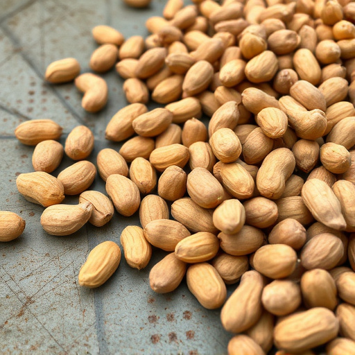 Close-up of peanuts on feeding table