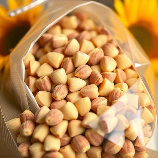 Close-up of premium sunflower hearts in bag