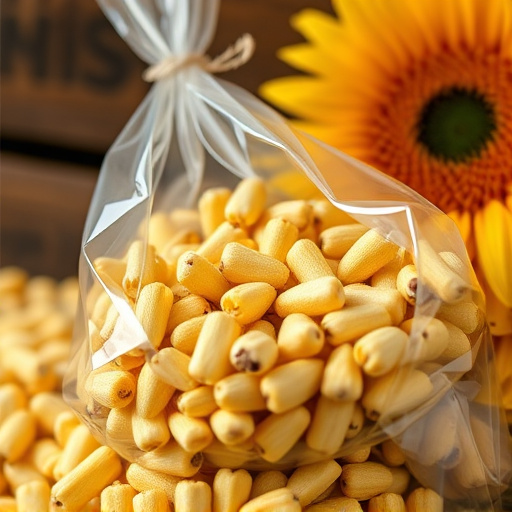 Close-up of premium sunflower hearts in bag
