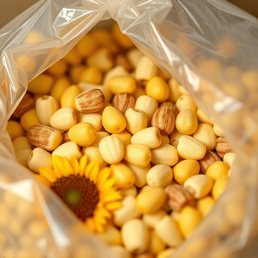 Close-up of premium sunflower hearts in bag