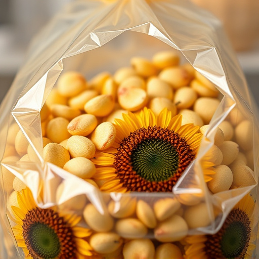 Close-up of premium sunflower hearts in bag