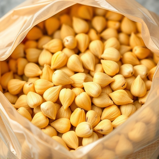 Close-up of premium sunflower hearts in bag
