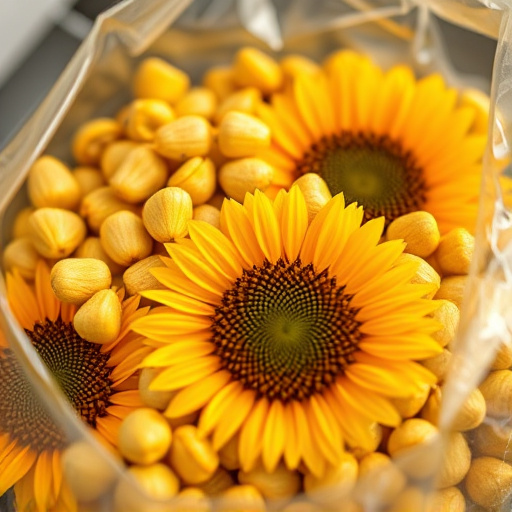 Close-up of premium sunflower hearts in bag