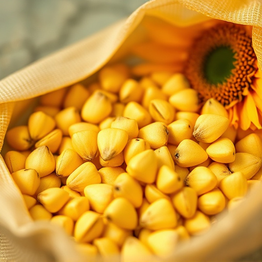 Close-up of premium sunflower hearts in bag