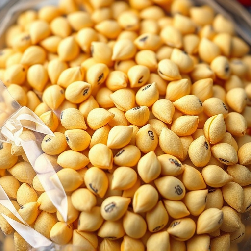 Close-up of premium sunflower hearts in bag