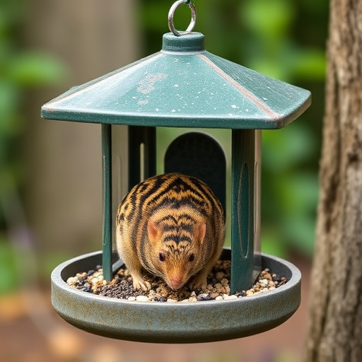 Close-up of rat-proof feeder design