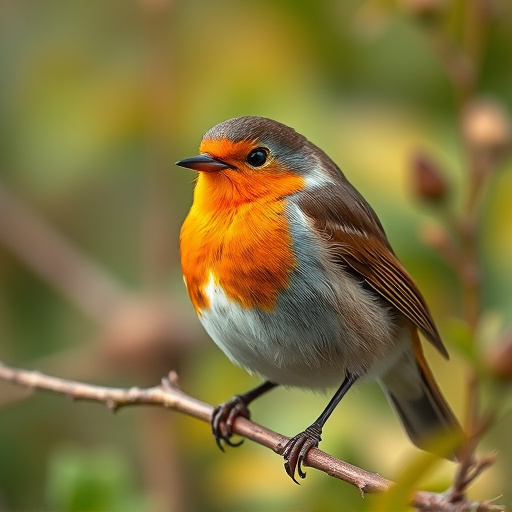 Close-up of robin in garden