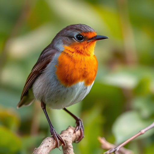 Close-up of robin in garden