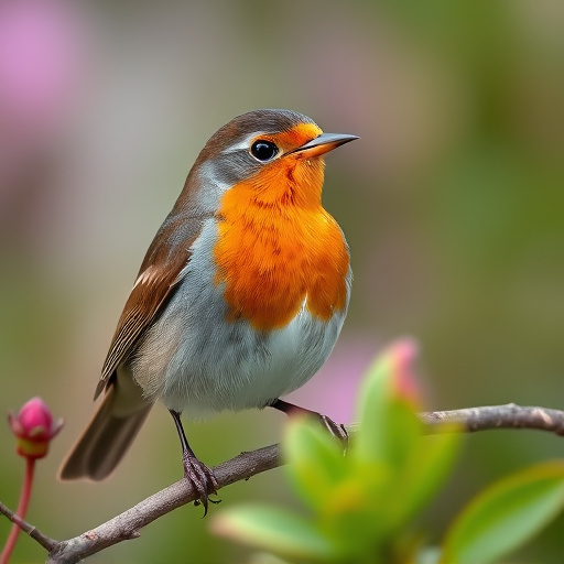 Close-up of robin in garden