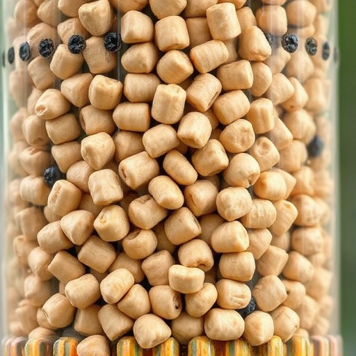 Close-up of suet pellets in feeder