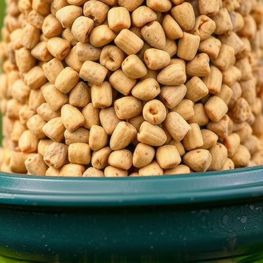 Close-up of suet pellets in feeder