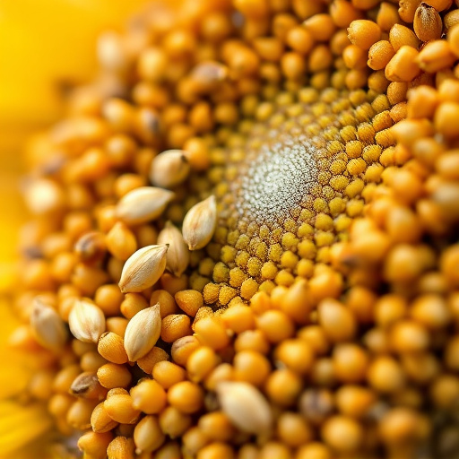Close-up of sunflower and millet seeds