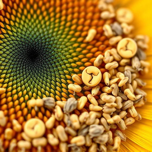 Close-up of sunflower and millet seeds