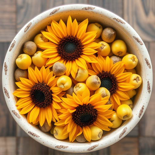 Close-up of sunflower hearts in bowl