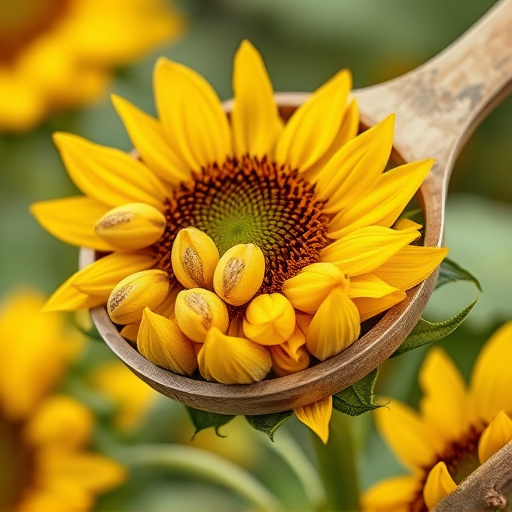 Close-up of sunflower hearts in scoop