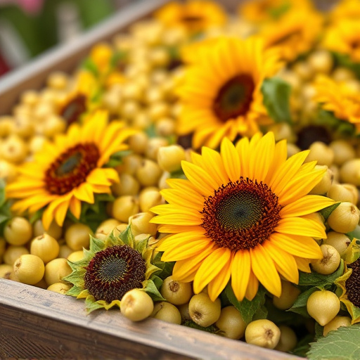 Close-up of sunflower hearts in tray