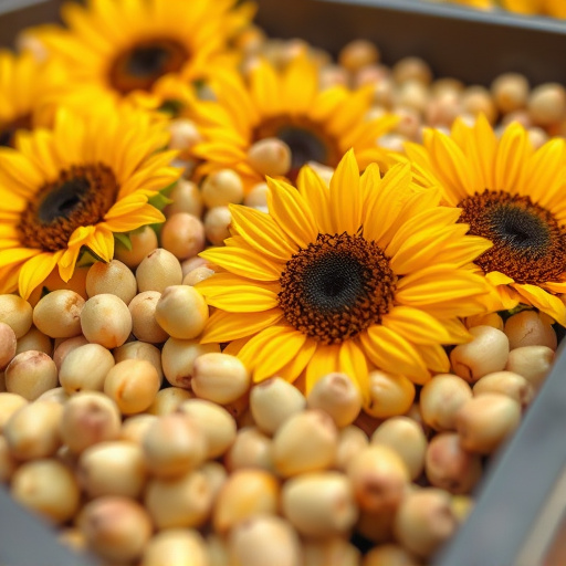 Close-up of sunflower hearts in tray