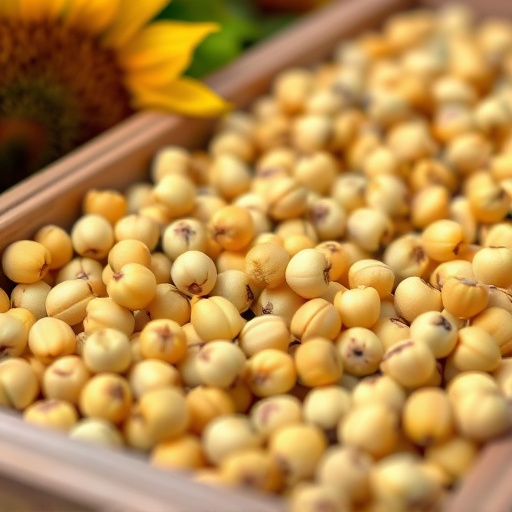 Close-up of sunflower hearts in tray