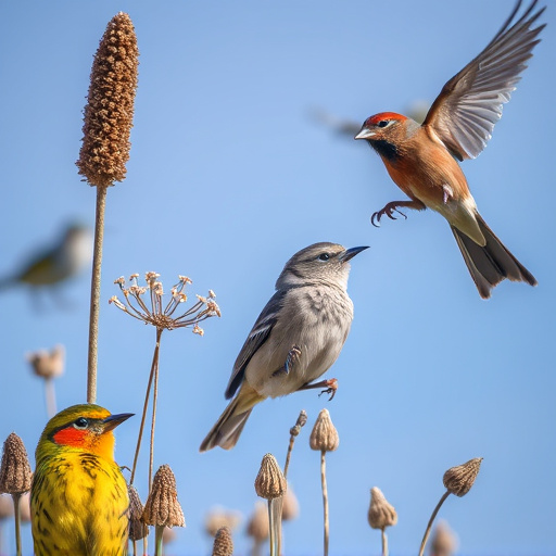 Close-up of varied seeds for birds